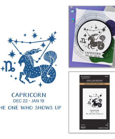 SPELLBINDERS - Collezione Block Print Zodiacs - Capricorn Registration Press + Foil Plate