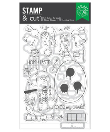 Hero Arts - Collezione Eggstra Special- Color My World Stamp & Cut Set