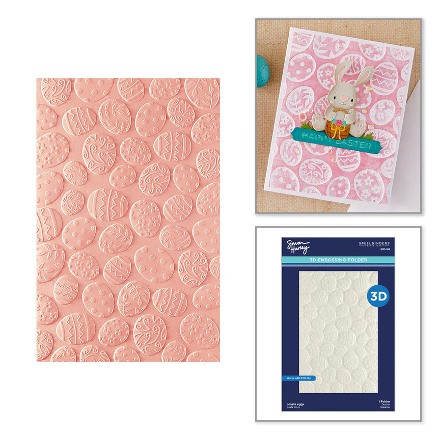 SPELLBINDERS - Collezione Happy Spring by Simon Hurley - Ornate Eggs 3D Embossing Folder