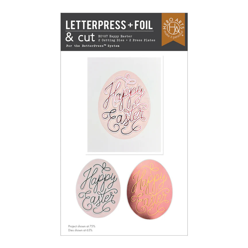 Hero Arts - Collezione Eggstra Special- Happy Easter Letterpress + Foil & Cut