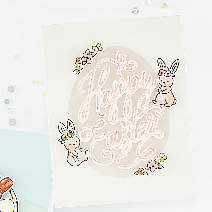 Hero Arts - Collezione Eggstra Special- Happy Easter Letterpress + Foil & Cut - immagine 2