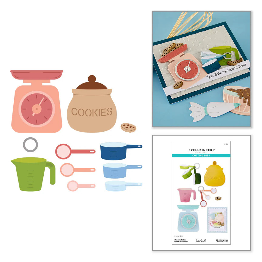 SPELLBINDERS - Collezione Make It & Bake it- Measure Mates Etched Dies by Tina Smith