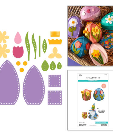 SPELLBINDERS - 3D Eggs & Flowers Felt Décor Etched Dies by Sandi MacIver