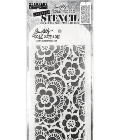 Stampers Anonymous Lace Tim Holtz Layering Stencil