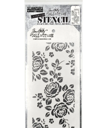 Stampers Anonymous Roses Tim Holtz Layering Stencil