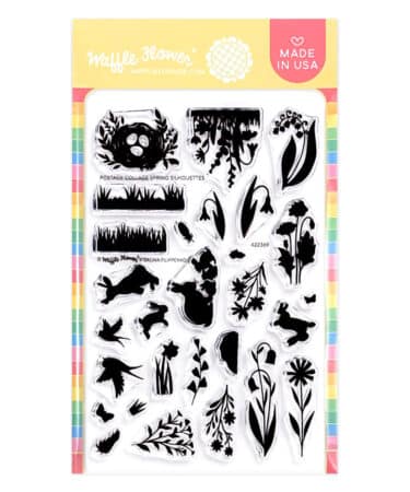 WAFFLE FLOWER - Postage Collage Spring Silhouettes Stamp Set