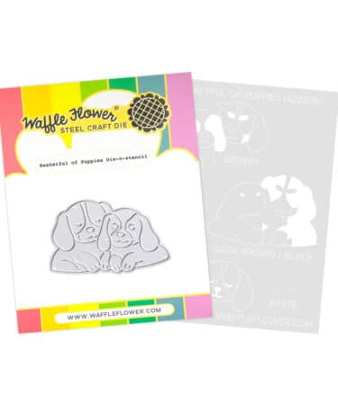 WAFFLE FLOWER - Basketful of Puppies Die-n-stencil