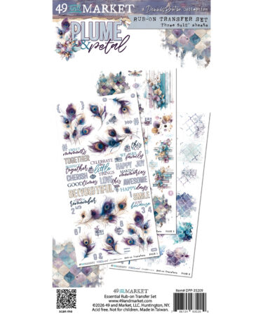 49 and Market - Collezione Plume & Petal - 6 x12 Rub-on Transfer Set - Blendable