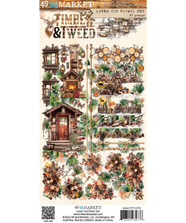 49 and Market - Collezione Timber and Tweed - Laser Cut Floral Set