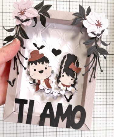 31st is halloween gennaio- la card con i sig.ri Frankeinstein. prodotto contenitore