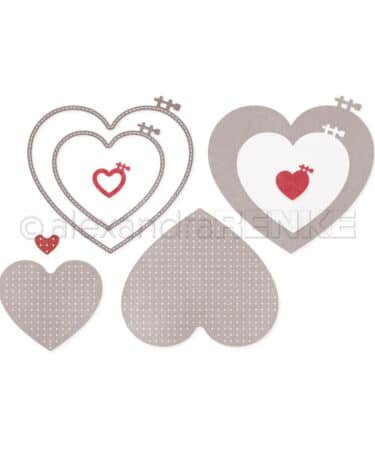 ALEXANDRA RENKE- fustelle - Herzen Stickrahmen Set