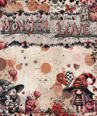 Bellaluna Crafts - Collezione Monster Love - Pad 12x12"