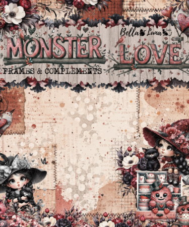 Bellaluna Crafts - Collezione Monster Love - Pad 12x12" - Frames & Complements