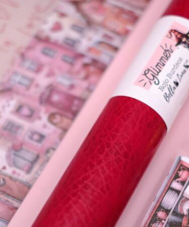 Bellaluna Crafts - Collezione Monster Love  - Rollito Glimmer Rojo Burdeos 30cm x 50cm