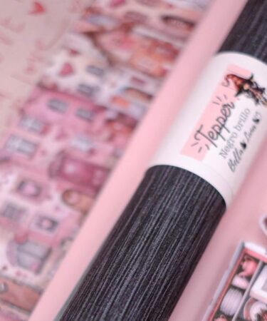 Bellaluna Crafts - Collezione Monster Love  -  Rollito Tepper Negro Brillo 30cm x 50cm