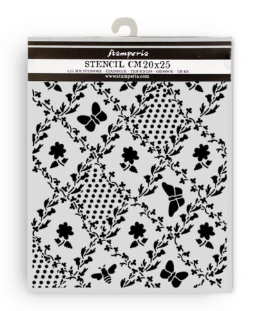 Stamperia - Collezione Daisy Art -Thick stencil cm 20X25 - texture butterfly and daisy