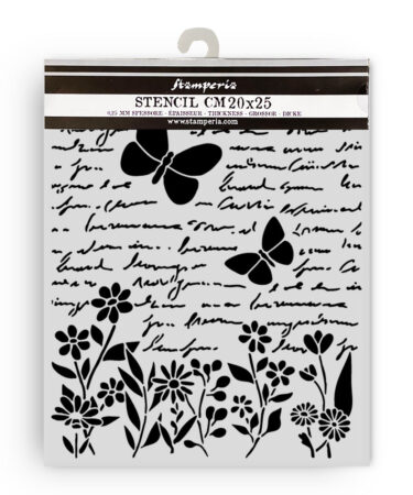 Stamperia - Collezione Daisy Art -Thick stencil cm 20X25 - letter and butterfly