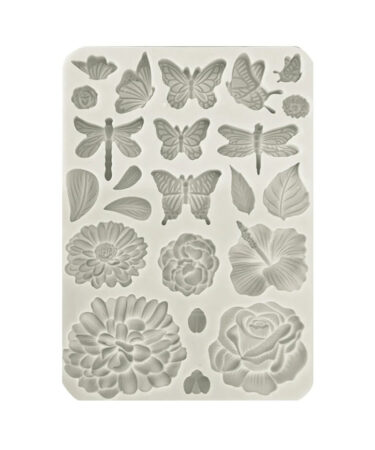 Stamperia - Collezione Secret Diary Silicon mould A5 - Create Happiness Secret Diary butterflies and flowers