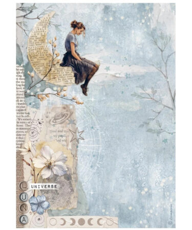 Stamperia - Collezione Secret Diary CARTA DI RISO A4 packed - moon