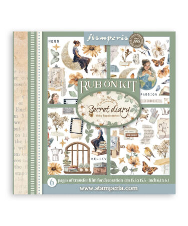 Stamperia - Collezione Secret Diary Rub on kit cm 15,5x15,5 - 6 pages