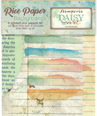 Stamperia - Collezione Daisy Art - CARTA DI RISO (8 fogli) A6 backgrounds