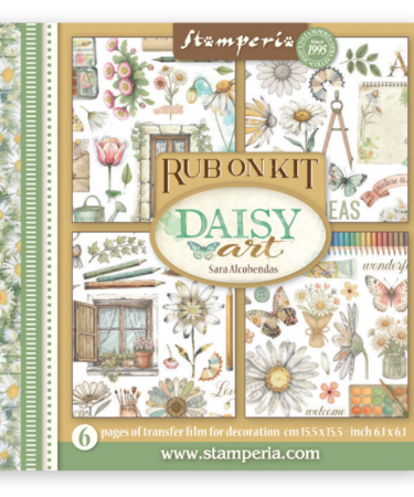 Stamperia - Collezione Daisy Art - Rub on kit cm 15,5x15,5 - ( 6 carte)