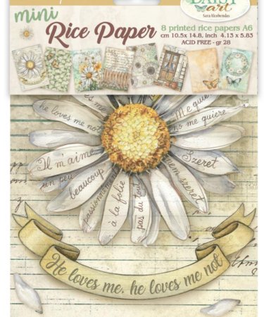 Stamperia - Collezione Daisy Art -Mini  CARTA DI RISO A6 8 fogli