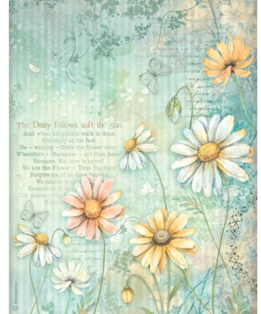 Stamperia - Collezione Daisy Art -  CARTA DI RISO A4 packed - daisies
