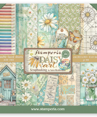 Stamperia - Collezione Daisy Art -Scrapbooking Small Pad 10 sheets cm 20,3X20,3 (8"X8")