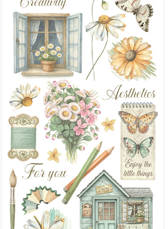 Stamperia - Collezione Daisy Art -Rub-on cm 10,16x21,6 -  cottage