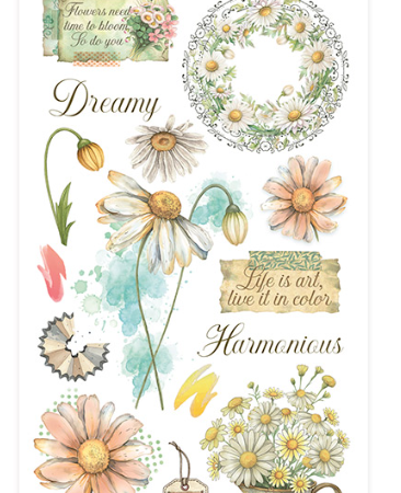 Stamperia - Collezione Daisy Art -Rub-on cm 10,16x21,6 -Harmonious