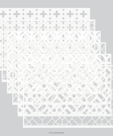 Concord & 9th - Kristina Werner- Layered Lattice Stencil Pack (6 qty; 6 x 9)