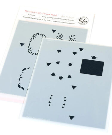 Pinkfresh Studio Homespun with Heart Stencil The Stitch Edit Thread Spool