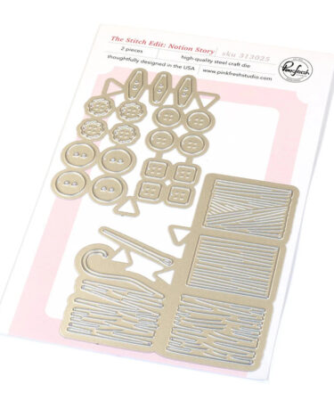Pinkfresh Studio Homespun with Heart Die The Stitch Edit Notion Story
