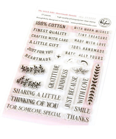 Pinkfresh Studio Homespun with Heart Stamp The Stitch Edit Heartmade Details