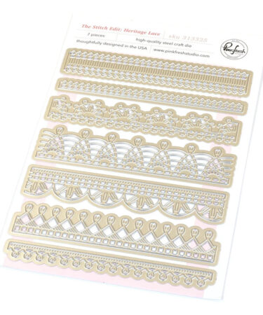 Pinkfresh Studio Homespun with Heart Die The Stitch Edit Heritage Lace