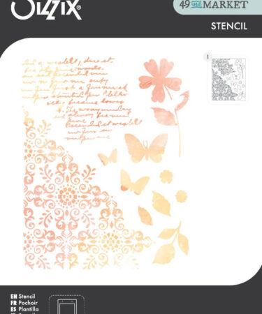 Sizzix Stencil A4 by 49 & Market Petal Play (1pcs)