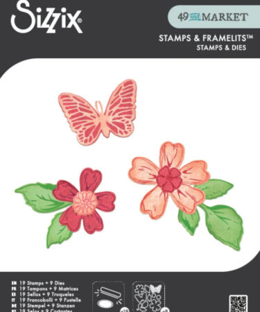 Sizzix Clear Stamps w/Framelits Die by 49 & Market Sweet Sprigs (19+9pcs)