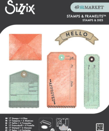 Sizzix Clear Stamps w/Framelits Die by 49 & Market Tag It (6+17pcs)