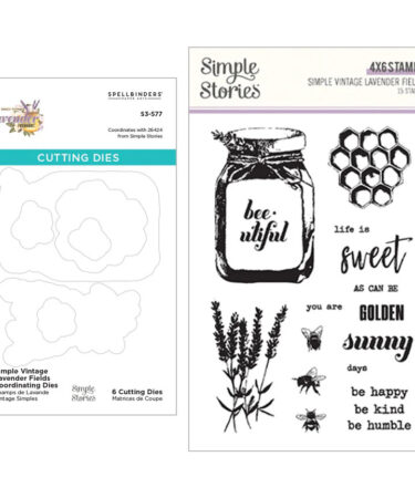 SPELLBINDERS -Collezione  Simple Vintage Lavender Fields with Simple Stories - Stamp & Die Bundle