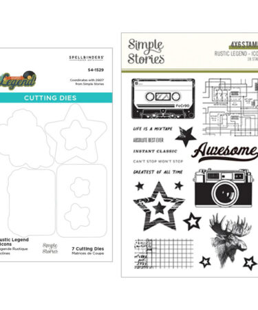 SPELLBINDERS -Collezione  Rustic Legend with Simple Stories - Icons Stamp & Die Bundle