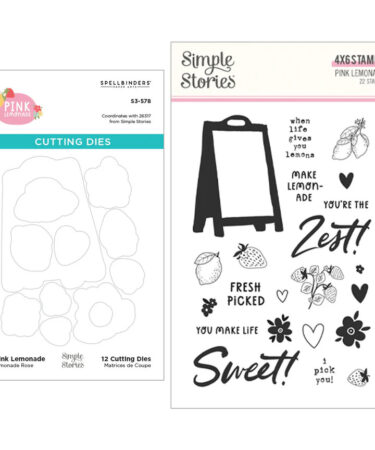 SPELLBINDERS -Collezione  Pink Lemonade with Simple Stories - Stamp & Die Bundle with Simple Stories