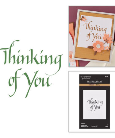 SPELLBINDERS -COLLEZIONE Upright Italic Everyday Sentiments by Paul Antonio - Thinking of You Press + Foil Plate