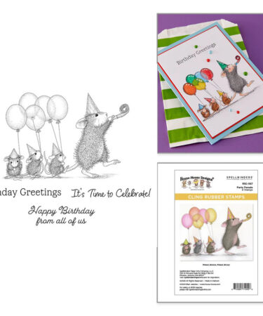 SPELLBINDERS - COLLEZIONE House-Mouse Party Parade  Cling Stamp Set