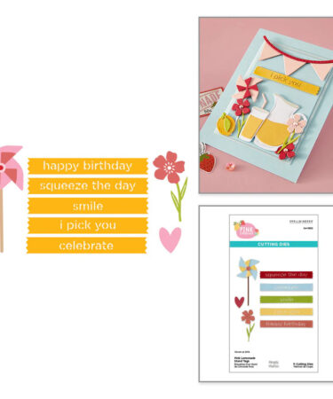 SPELLBINDERS -Collezione  Pink Lemonade with Simple Stories - Stand Tags Etched Dies with Simple Stories