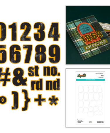 SPELLBINDERS -Collezione  Rustic Legend with Simple Stories -  Etched Dies for Coordinating Stamp Set