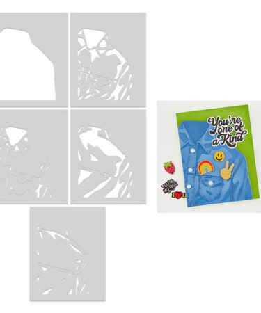 Hero Arts - Collezione Friends with Flair -  Jean Jacket Layering Stencil Set