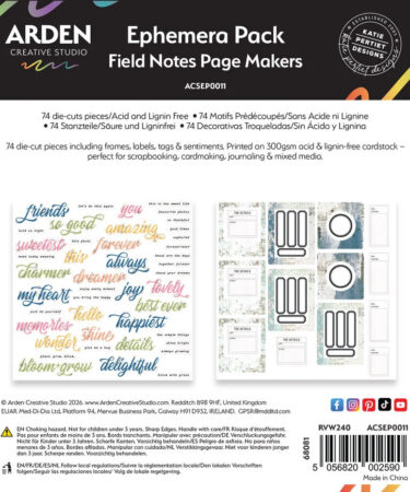 Arden Creative Studio - Collezione  Field Notes Page Makers Ephemera Pack (74pcs)