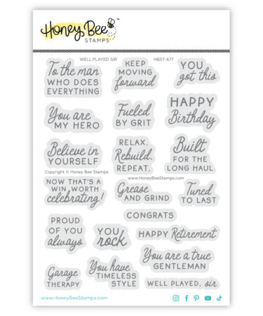 HONEY BEE - Well Played Sir - 5x6.5 Stamp Set