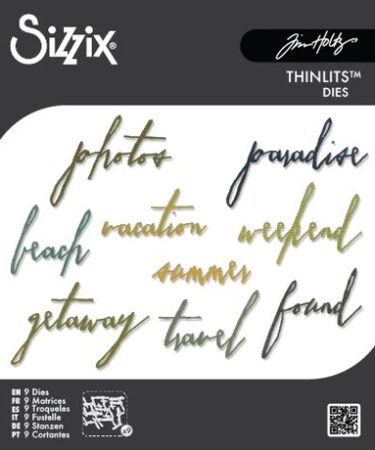 Sizzix Thinlits Dies By Tim Holtz 9/Pkg - Vacation Words Handwritten